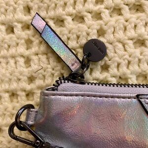 Nine West Chic Metallic Holographic Wristlet  Purse